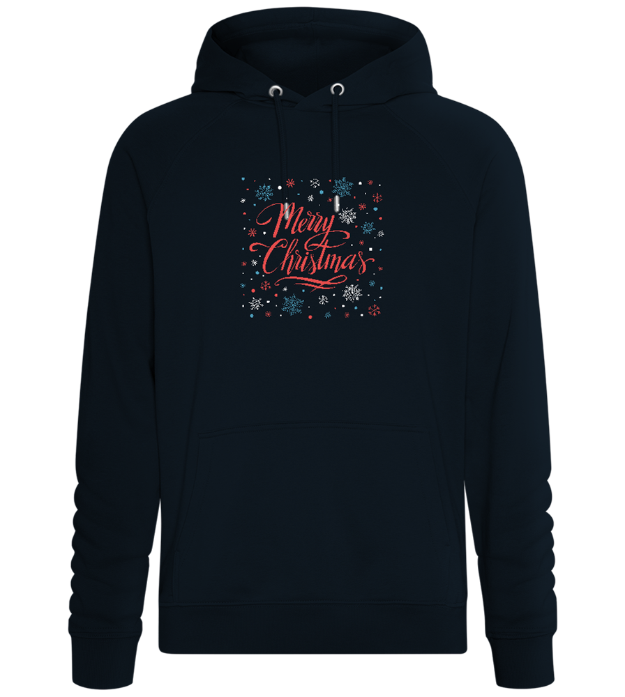 Merry Christmas Snowflakes Design - Comfort unisex hoodie_BLACK_front