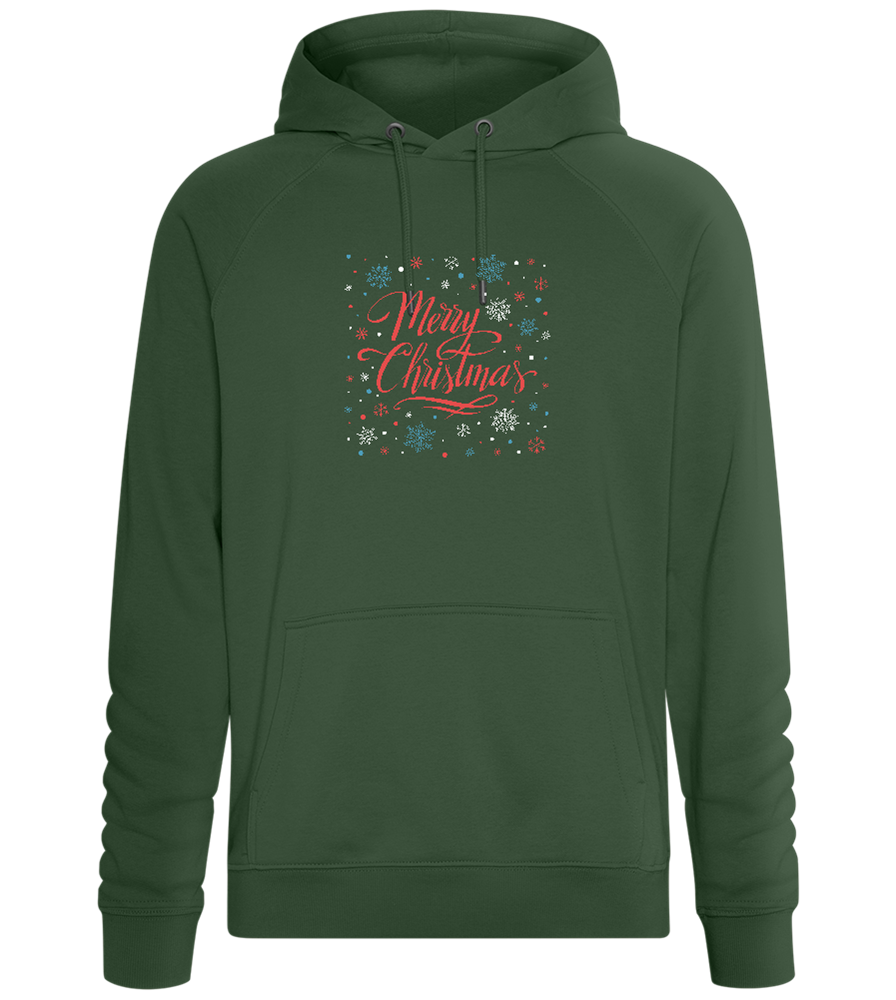 Merry Christmas Snowflakes Design - Comfort unisex hoodie_GREEN BOTTLE_front