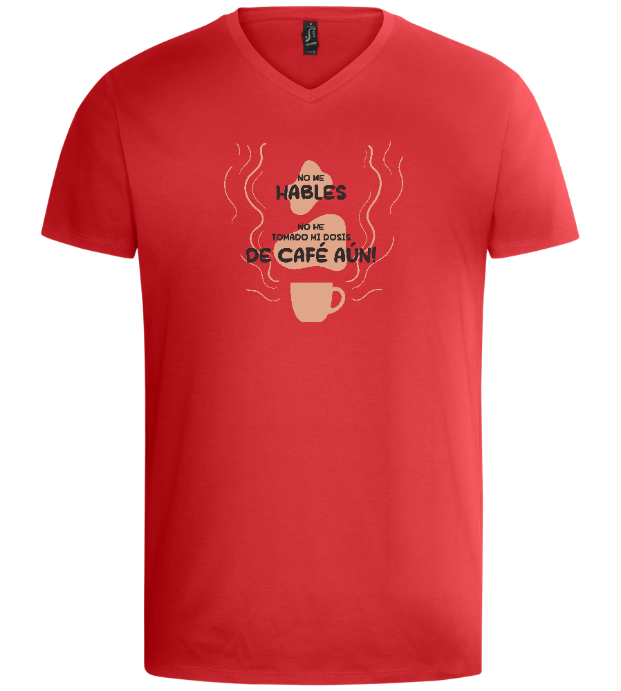 First Coffee Design - Basic men's v-neck t-shirt_RED_front