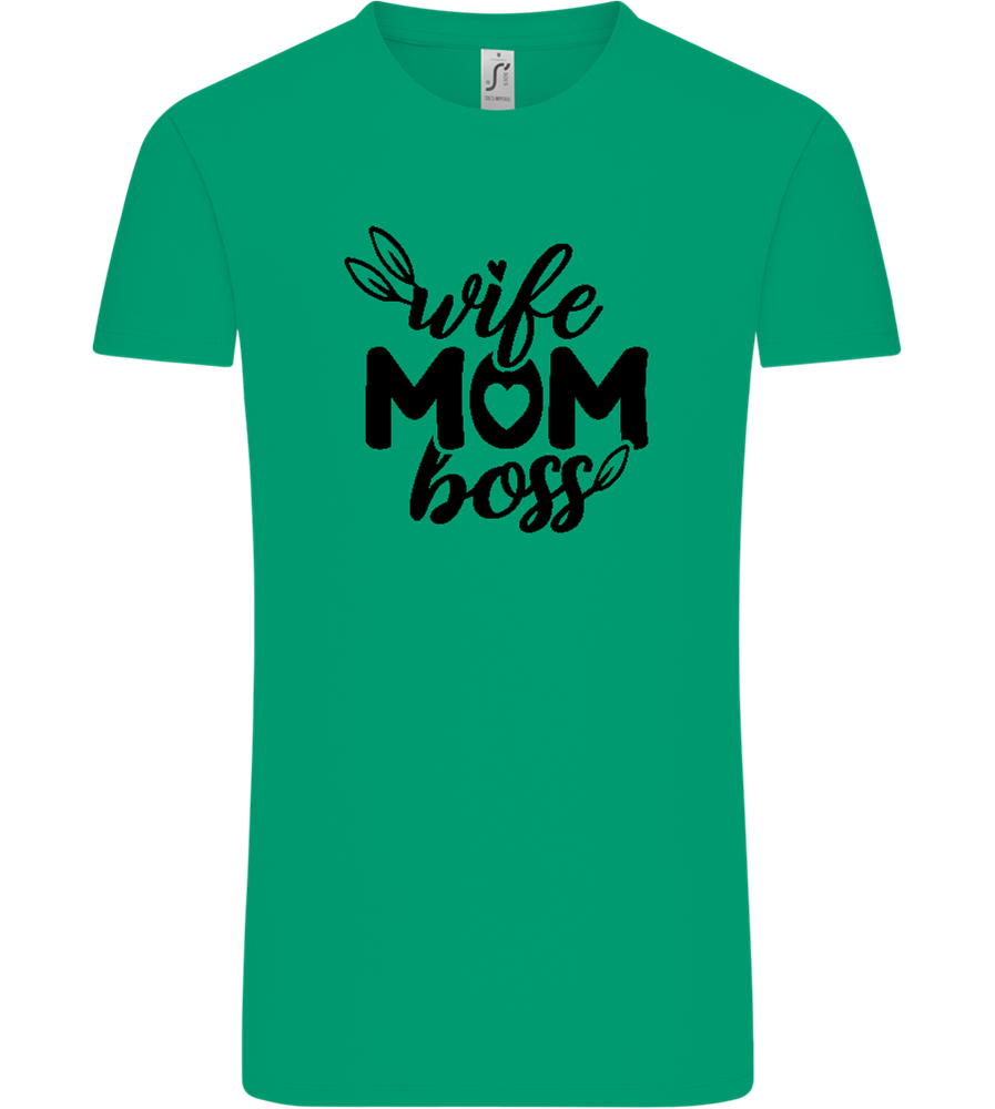 Wife Mom Boss Design - Comfort Unisex T-Shirt_SPRING GREEN_front