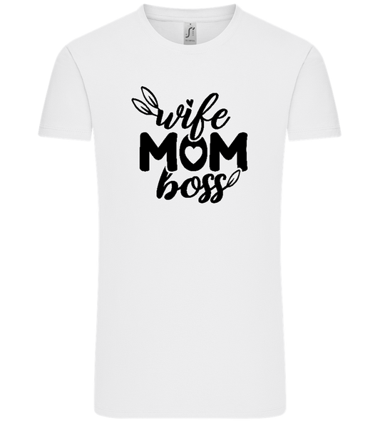 Wife Mom Boss Design - Comfort Unisex T-Shirt_WHITE_front
