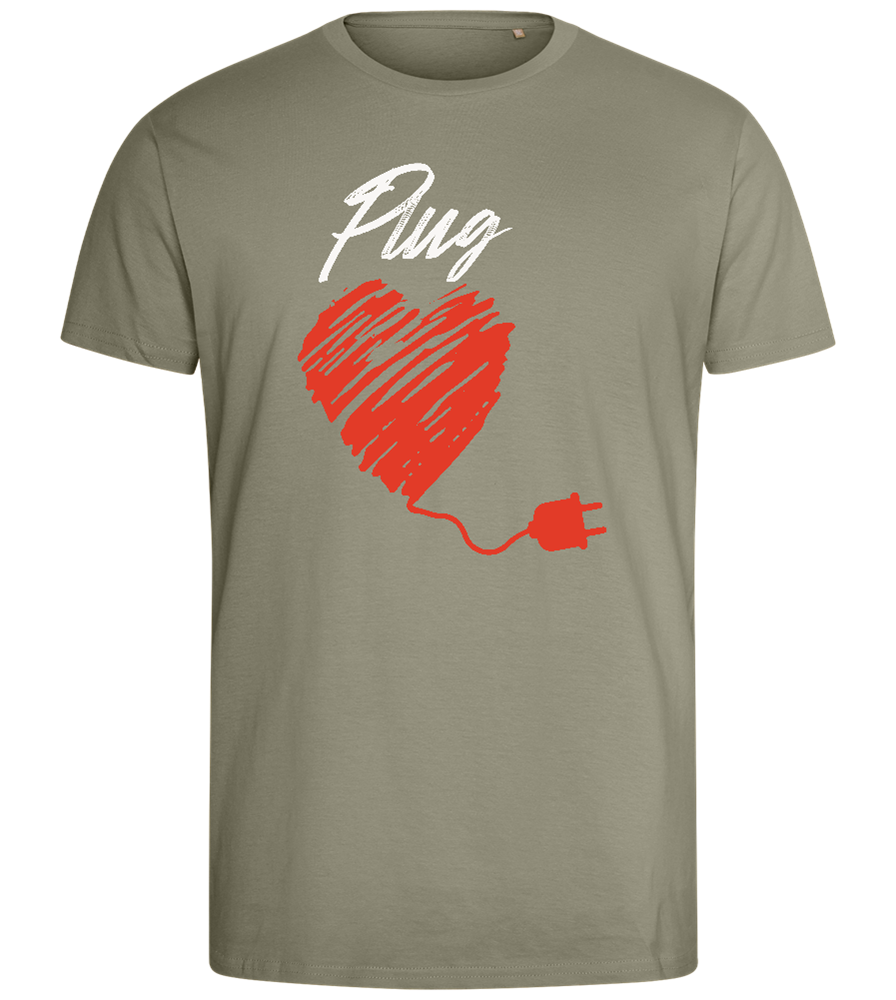 Plug Design - Comfort men's fitted t-shirt_KHAKI_front