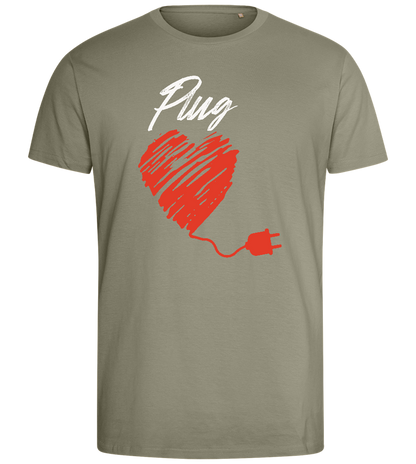 Plug Design - Comfort men's fitted t-shirt_KHAKI_front