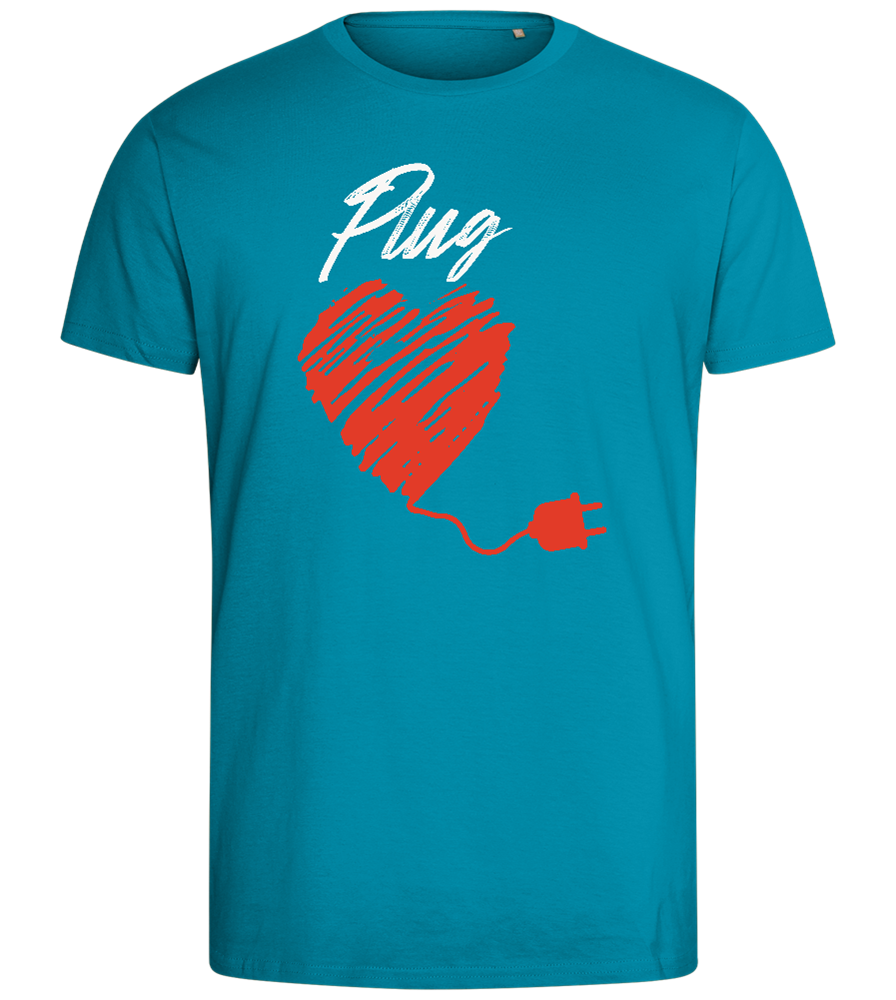 Plug Design - Comfort men's fitted t-shirt_TURQUOISE_front