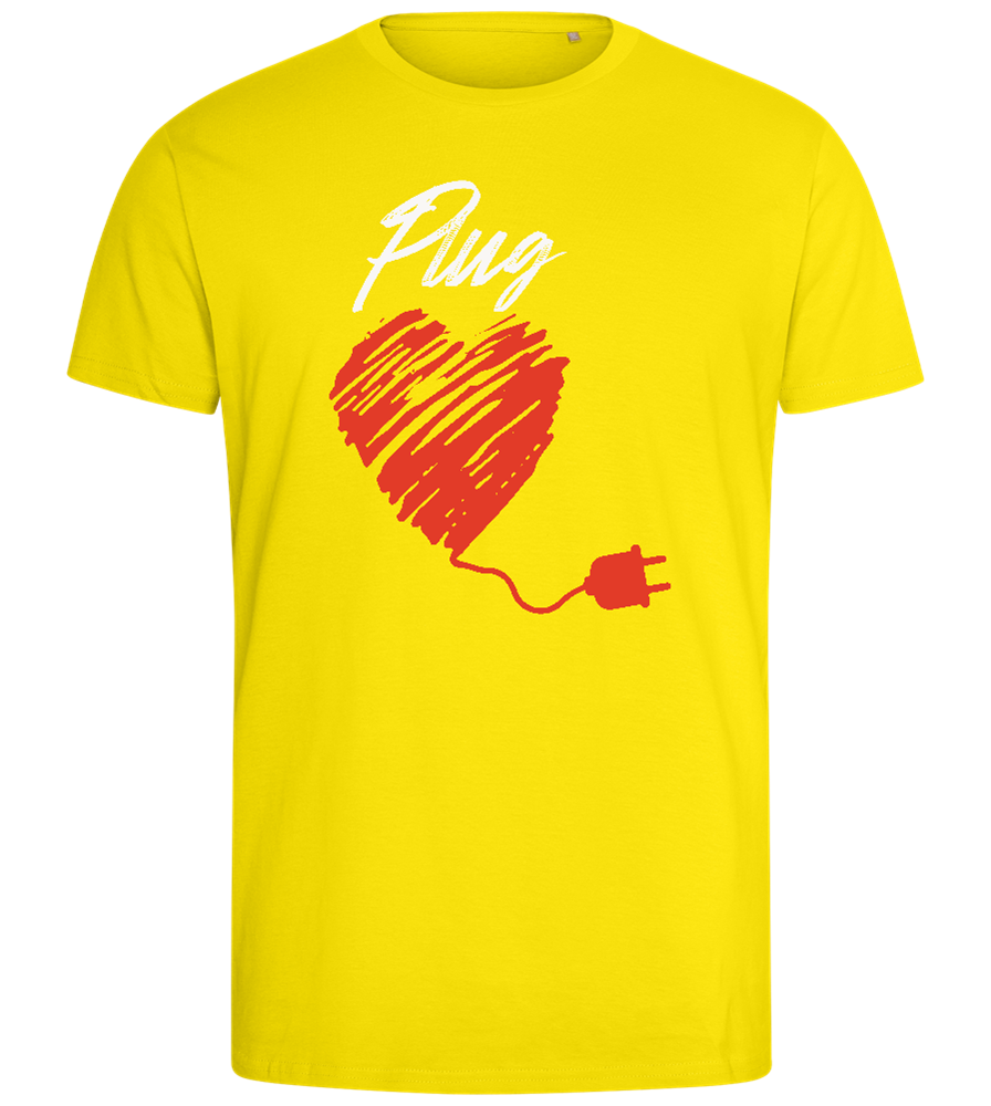 Plug Design - Comfort men's fitted t-shirt_YELLOW_front