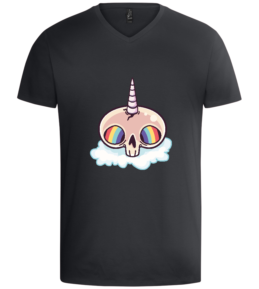 Unicorn Rainbow Design - Basic men's v-neck t-shirt_DARK GRAY_front