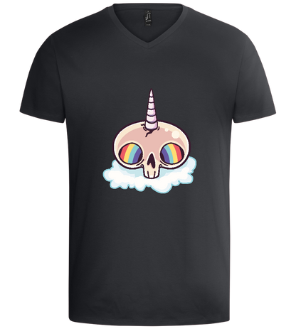 Unicorn Rainbow Design - Basic men's v-neck t-shirt_DARK GRAY_front