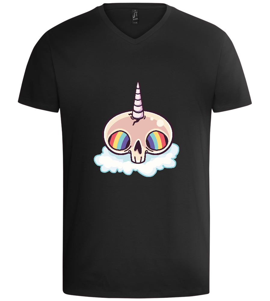 Unicorn Rainbow Design - Basic men's v-neck t-shirt_DEEP BLACK_front