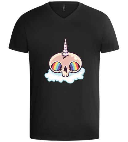 Unicorn Rainbow Design - Basic men's v-neck t-shirt_DEEP BLACK_front