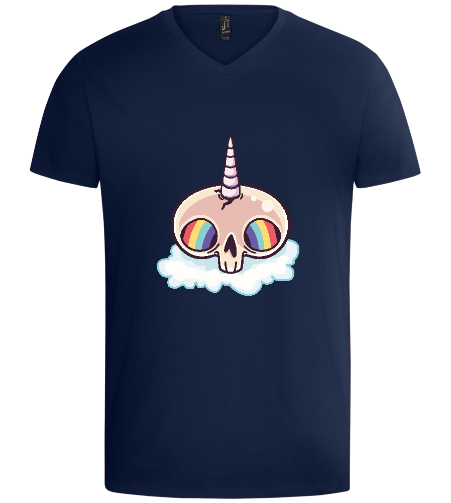 Unicorn Rainbow Design - Basic men's v-neck t-shirt_MARINE_front