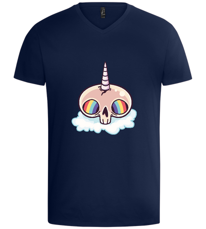 Unicorn Rainbow Design - Basic men's v-neck t-shirt_MARINE_front