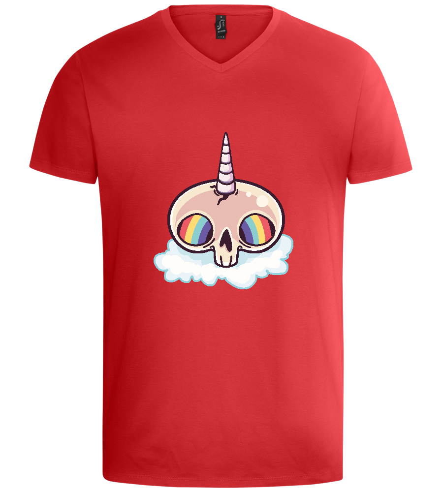 Unicorn Rainbow Design - Basic men's v-neck t-shirt_RED_front