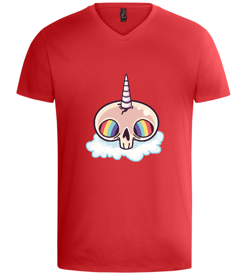 Unicorn Rainbow Design - Basic men's v-neck t-shirt_RED_front