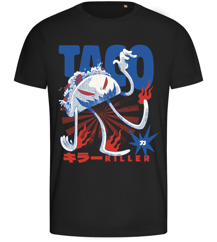 Taco Killer Design - Basic men's fitted t-shirt_DEEP BLACK_front