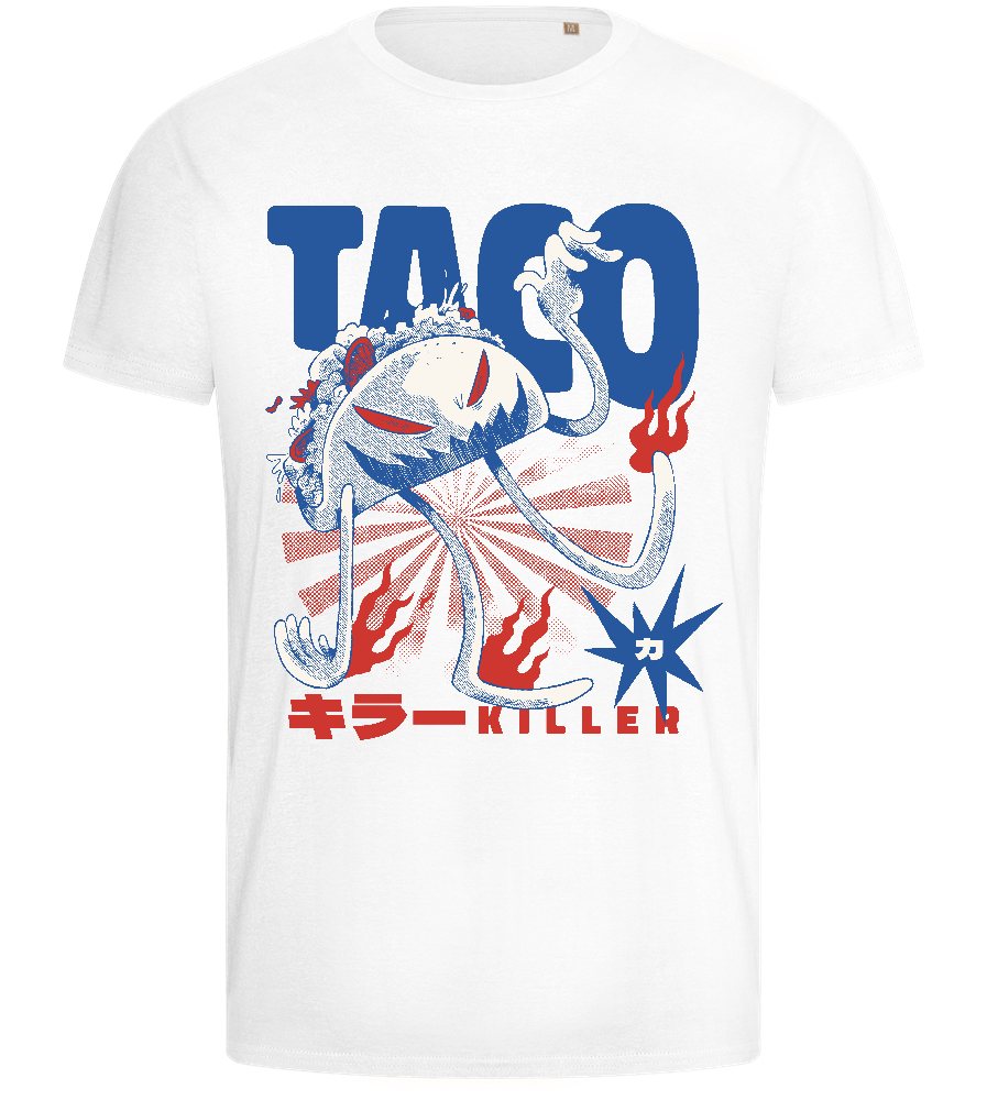 Taco Killer Design - Basic men's fitted t-shirt_WHITE_front