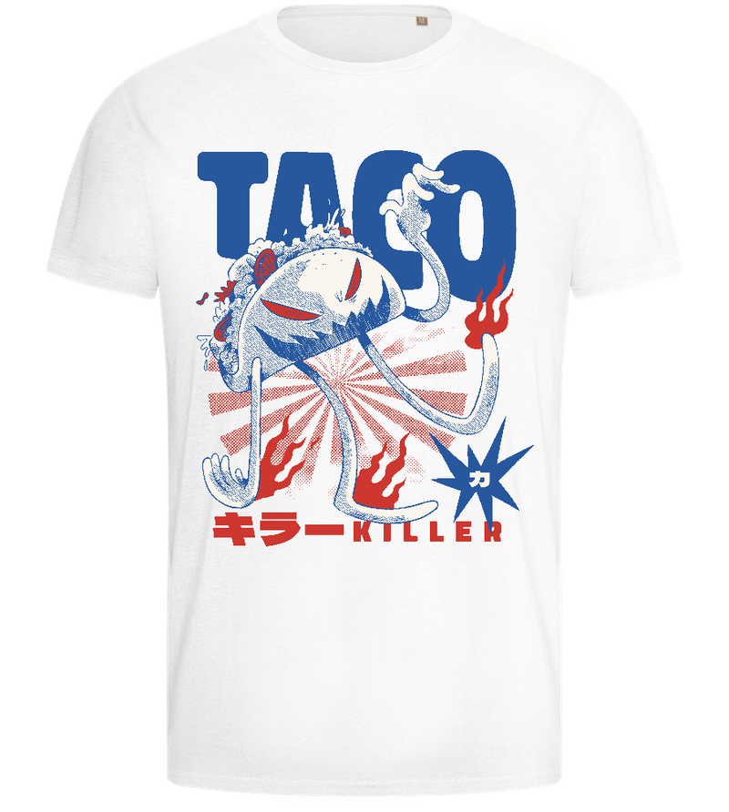 Taco Killer Design - Basic men's fitted t-shirt_WHITE_front