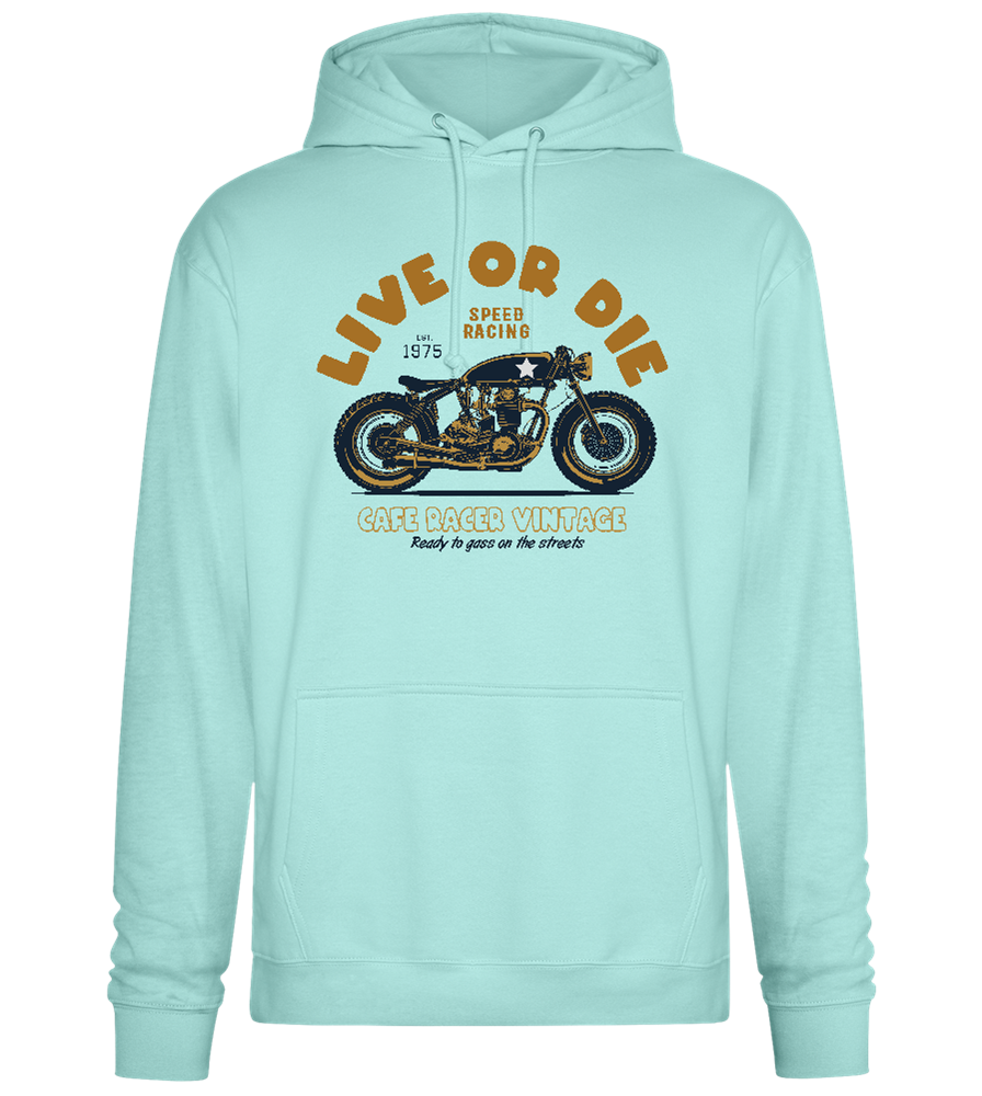 Cafe Racer Motor Design - Premium Essential Unisex Hoodie_ARCTIC BLUE_front