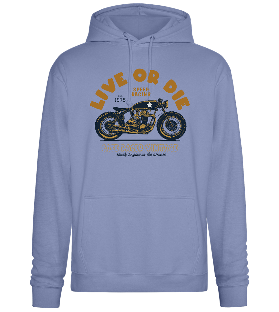 Cafe Racer Motor Design - Premium Essential Unisex Hoodie_BLUE_front