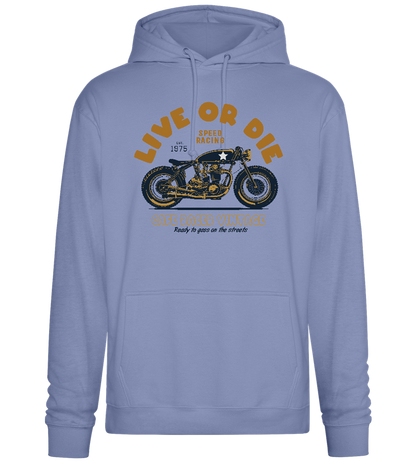 Cafe Racer Motor Design - Premium Essential Unisex Hoodie_BLUE_front