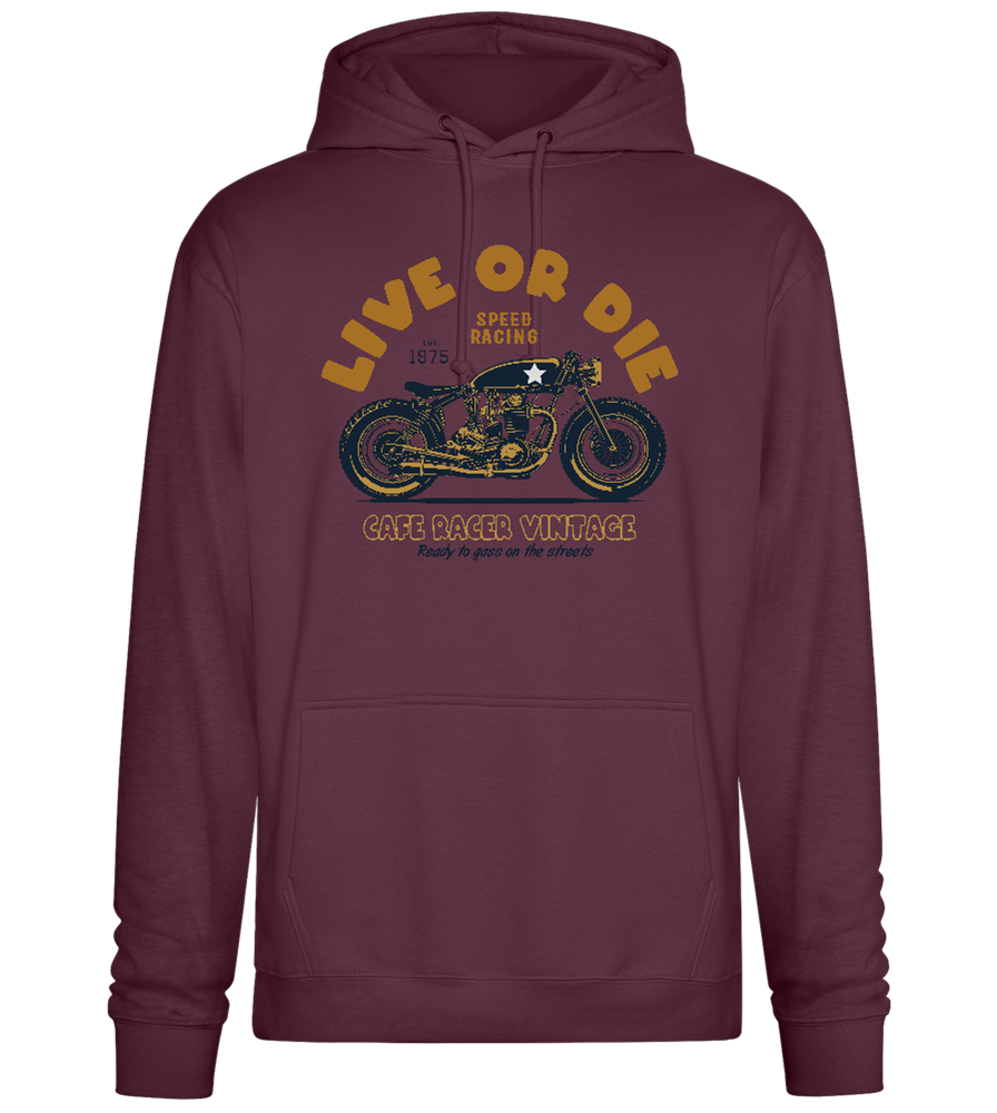 Cafe Racer Motor Design - Premium Essential Unisex Hoodie_BORDEAUX_front