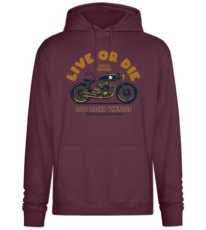 Cafe Racer Motor Design - Premium Essential Unisex Hoodie_BORDEAUX_front