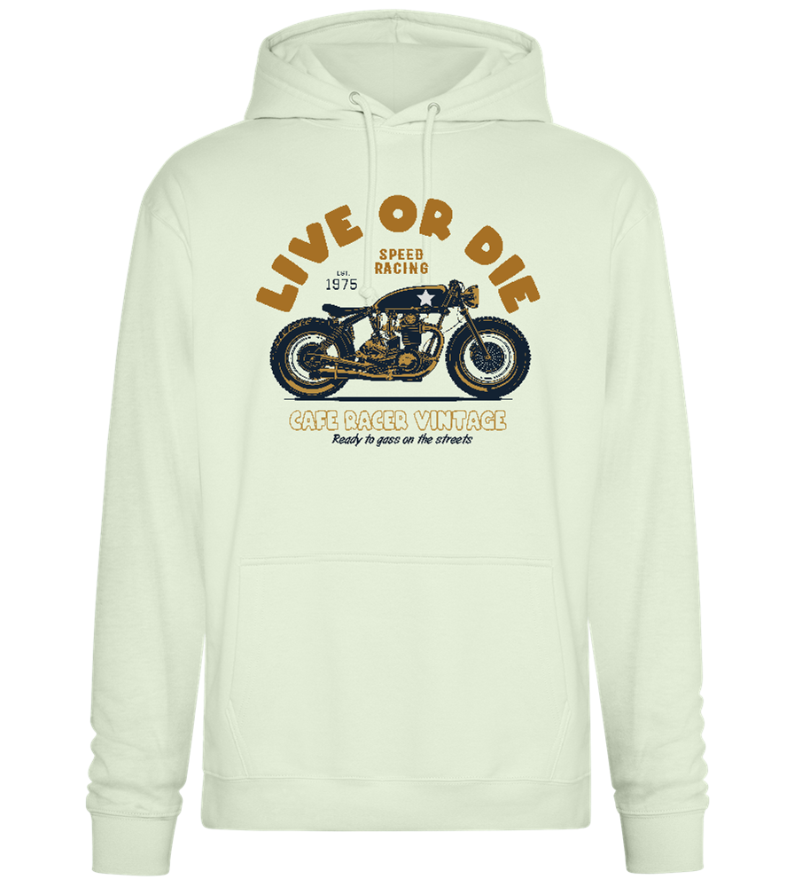 Cafe Racer Motor Design - Premium Essential Unisex Hoodie_CREAMY GREEN_front