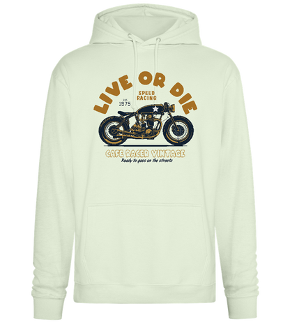 Cafe Racer Motor Design - Premium Essential Unisex Hoodie_CREAMY GREEN_front