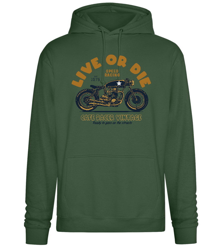 Cafe Racer Motor Design - Premium Essential Unisex Hoodie_GREEN BOTTLE_front