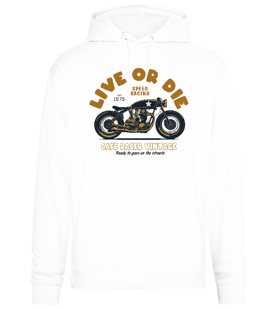 Cafe Racer Motor Design - Premium Essential Unisex Hoodie_WHITE_front