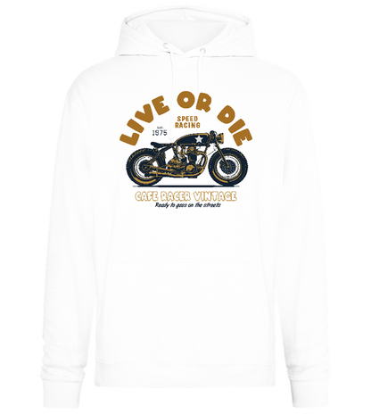 Cafe Racer Motor Design - Premium Essential Unisex Hoodie_WHITE_front