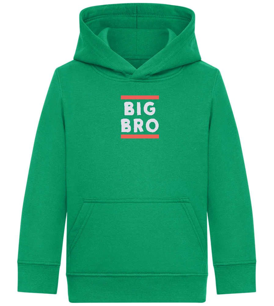 Big Bro Text Design - Comfort Kids Hoodie_MEADOW GREEN_front