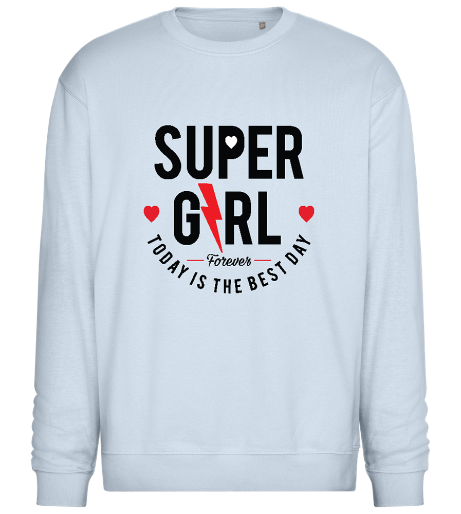 Super GRL Forever Design - Comfort Essential Unisex Sweater_CREAMY BLUE_front