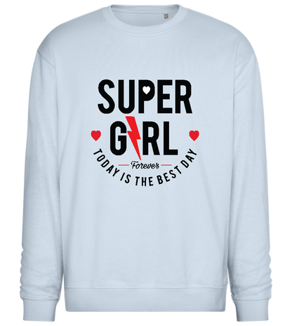 Super GRL Forever Design - Comfort Essential Unisex Sweater_CREAMY BLUE_front