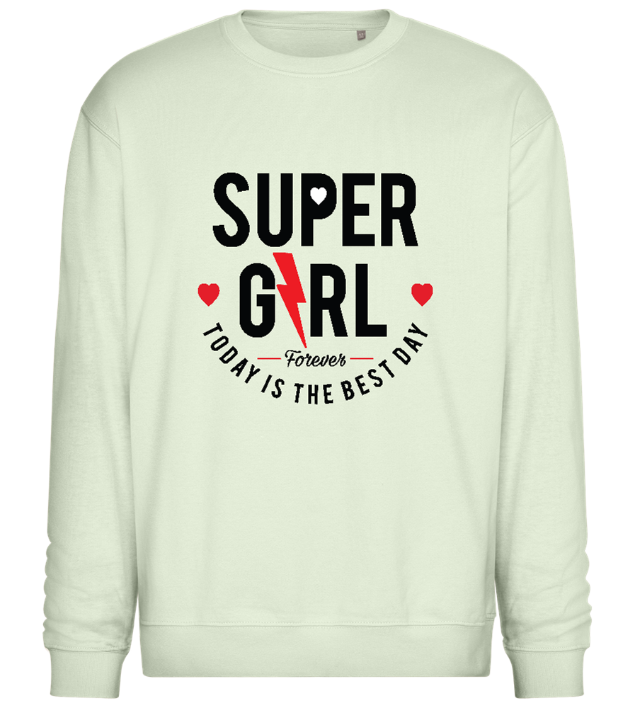 Super GRL Forever Design - Comfort Essential Unisex Sweater_CREAMY GREEN_front