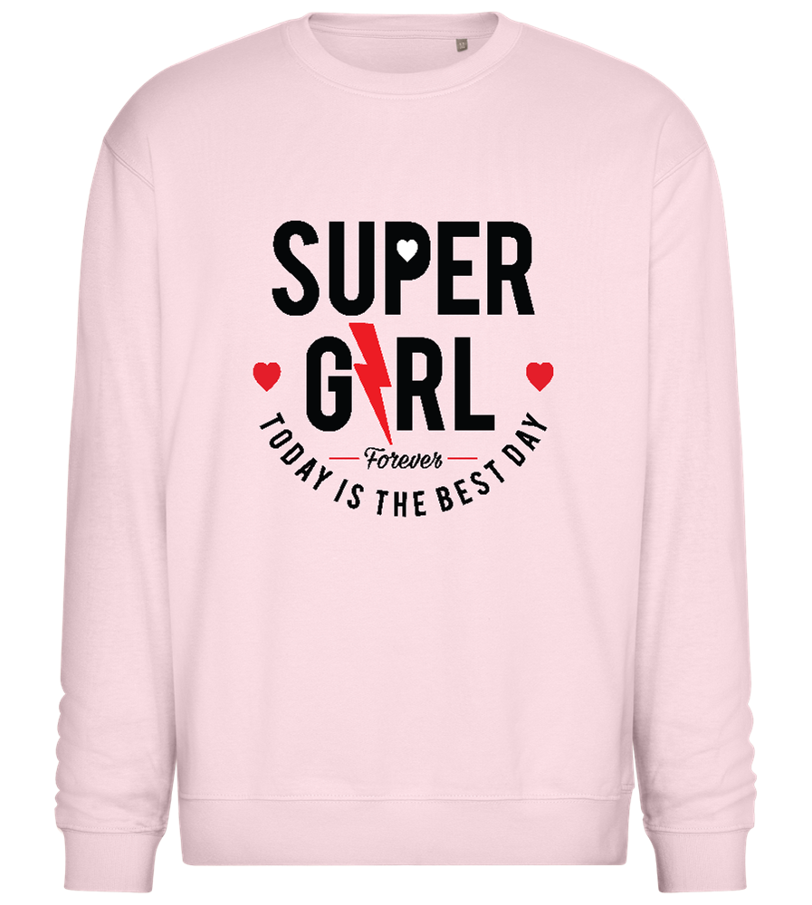 Super GRL Forever Design - Comfort Essential Unisex Sweater_LIGHT PEACH ROSE_front