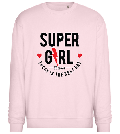 Super GRL Forever Design - Comfort Essential Unisex Sweater_LIGHT PEACH ROSE_front