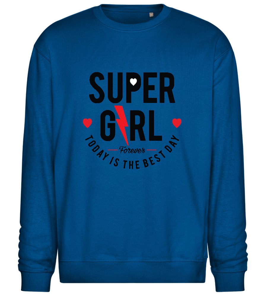 Super GRL Forever Design - Comfort Essential Unisex Sweater_ROYAL_front