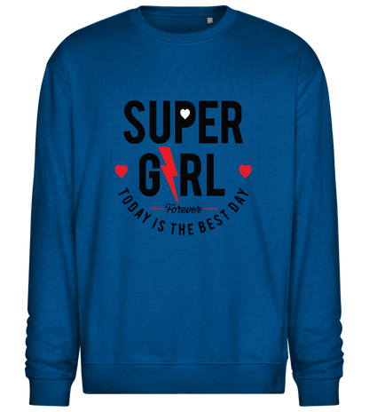 Super GRL Forever Design - Comfort Essential Unisex Sweater_ROYAL_front