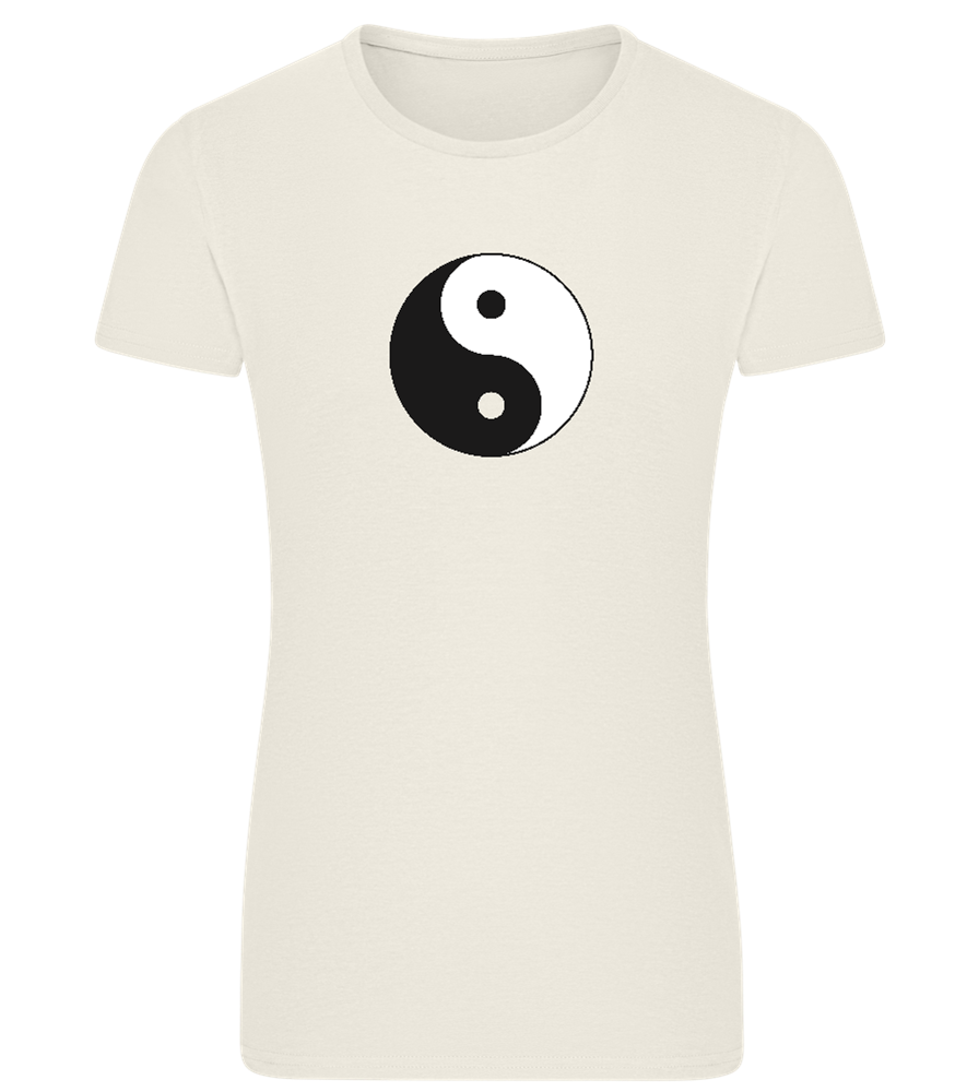 Yin Yang Design - Comfort women's fitted t-shirt_SILESTONE_front