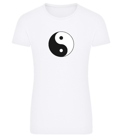 Yin Yang Design - Comfort women's fitted t-shirt_WHITE_front