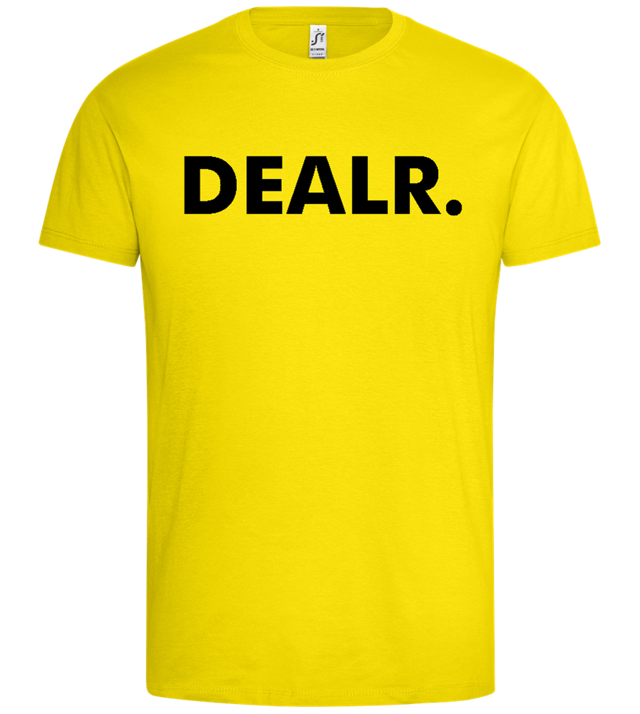 DEALR. Design - Premium men's t-shirt_YELLOW_front