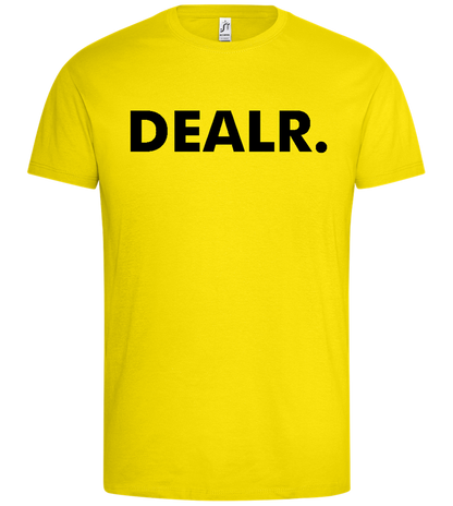 DEALR. Design - Premium men's t-shirt_YELLOW_front