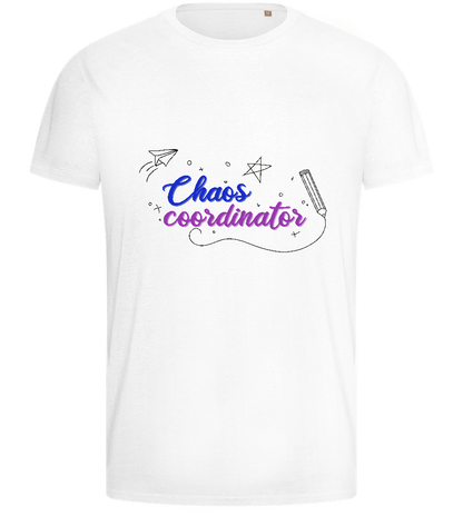 Chaos Coordinator Doodles Design - Basic men's fitted t-shirt_WHITE_front