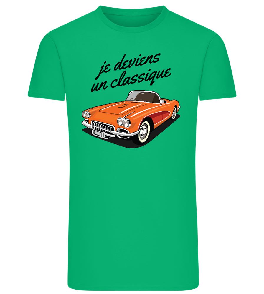 Becoming A Classic Design - Comfort men's fitted t-shirt_MEADOW GREEN_front