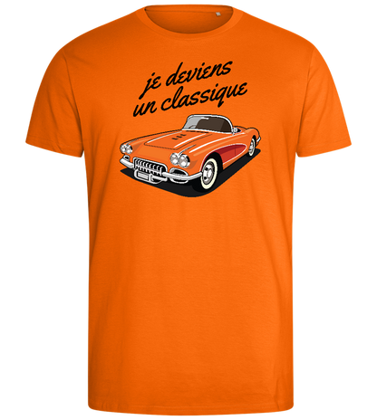 Becoming A Classic Design - Comfort men's fitted t-shirt_ORANGE_front