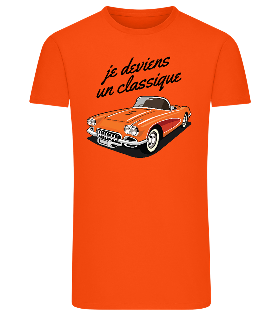 Becoming A Classic Design - Comfort men's fitted t-shirt_ORANGE_front