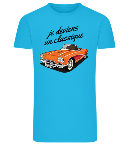 Becoming A Classic Design - Comfort men's fitted t-shirt_TURQUOISE_front