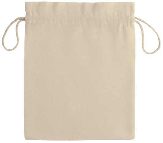 Hate is Out of Date Design - Essential medium drawcord gift bag_BEIGE_back