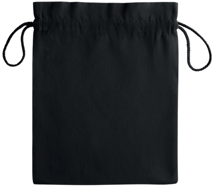 Zodiac Libra Design - Essential medium colored cotton drawstring bag_BLACK_back