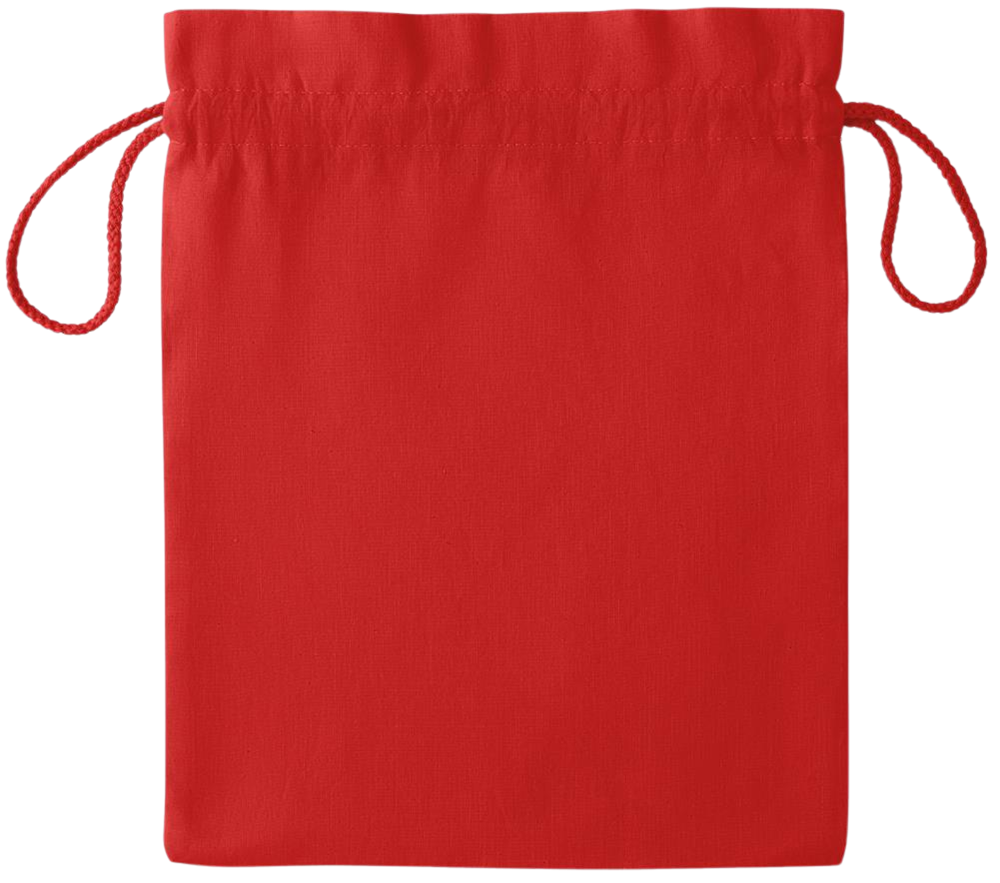 Zodiac Libra Design - Essential medium colored cotton drawstring bag_RED_back